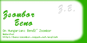 zsombor beno business card